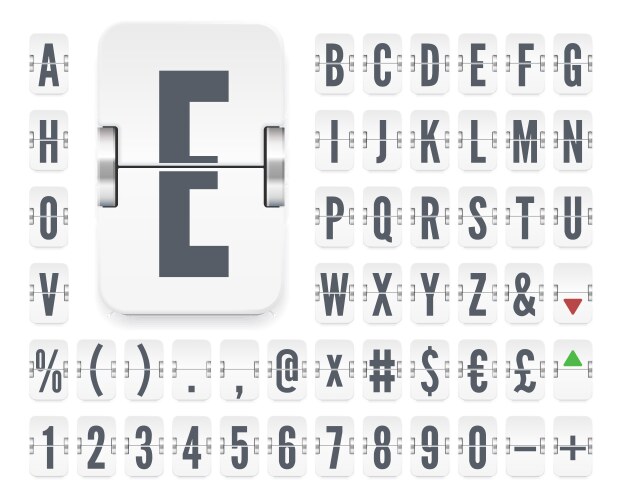 white airport mechanical flip scoreboard terminal vector image