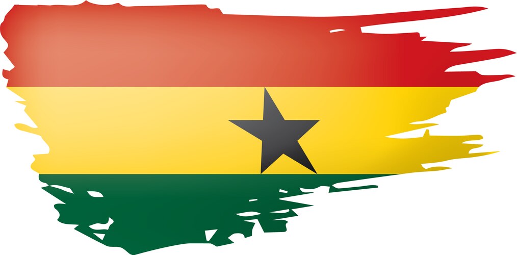 Ghana flag on a white Vector Image