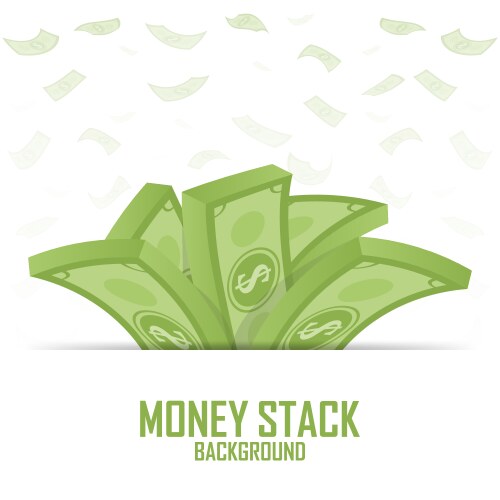 Money Stacks - Cash and Dollar Bills Vector Image