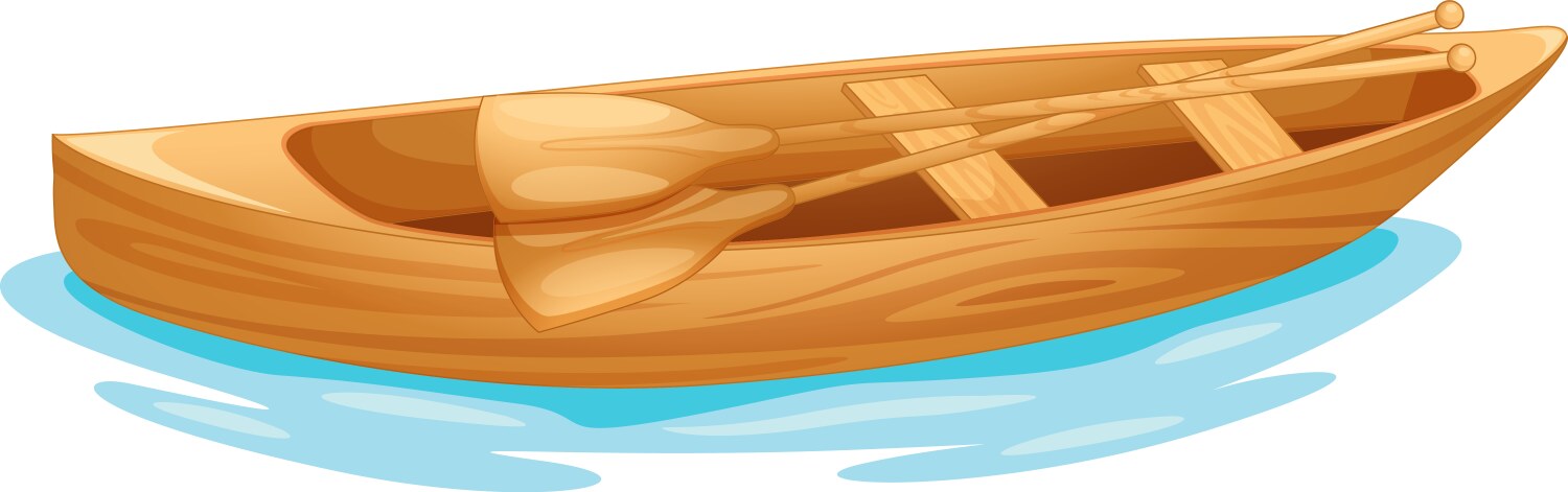 canoe on water vector