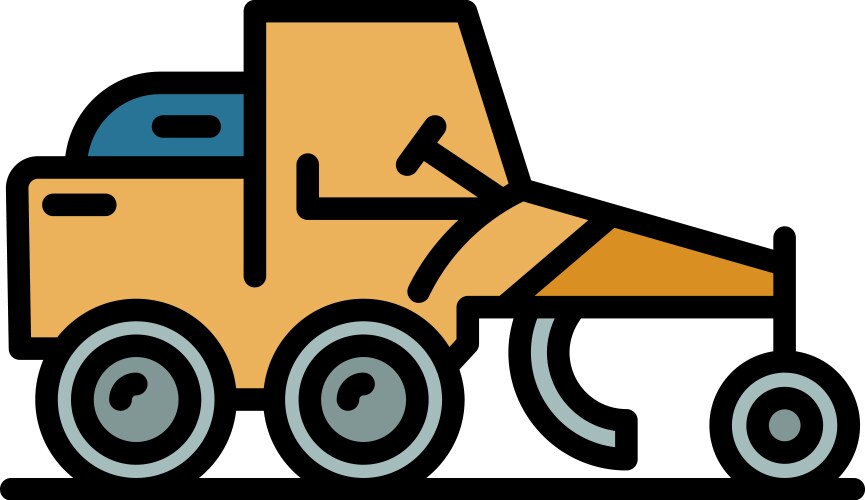 Grader machine utility icon color outline vector image