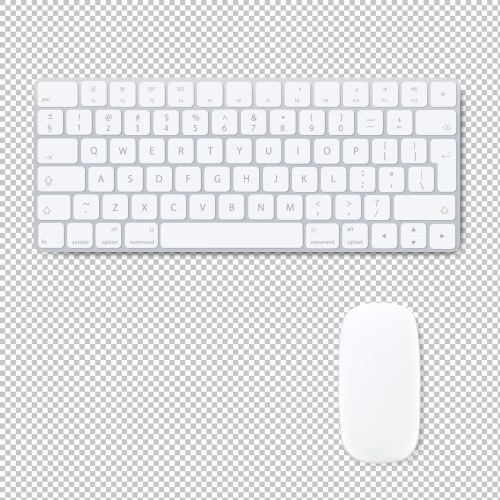 Isolated Computer Keyboard with Mouse vector image
