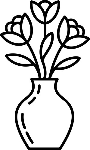 Elegant Floral Line Art Vector Image