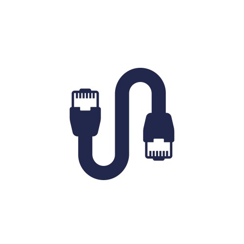 ethernet cable icon rj45 plugs vector image vector image