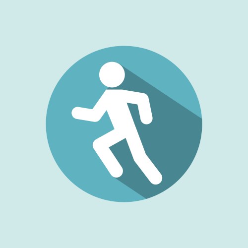 Running man icon white silhouette Royalty Free Vector Image