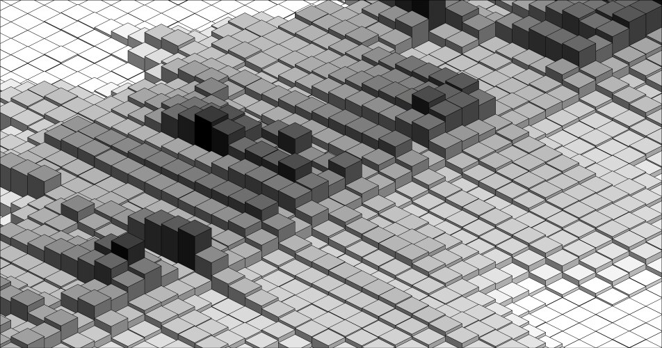 Orange isometric grid graph paper background Vector Image