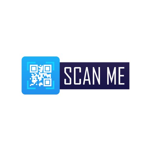 Scan me sticker with qr code flat vector image