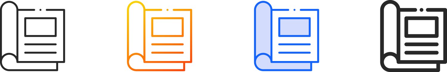 Cmyk iconthin linear gradient blue stroke Vector Image