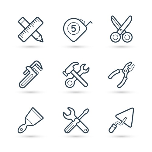 Chemical laboratory tools icons set outline style Vector Image