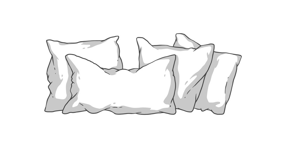 Soft White Pillow Stack Vector Image