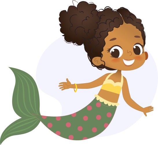 Afro Mermaid Girl Vector Image
