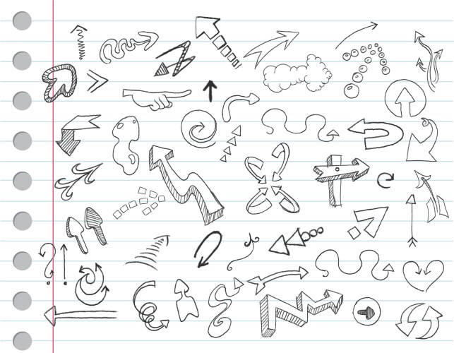 Arrow Sketch Doodle Vector Image