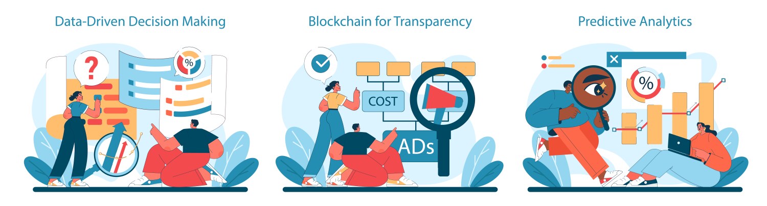 Data Analytics & Blockchain Insights vector image