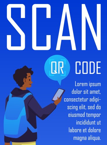 scan qr code banner template for scanner app vector