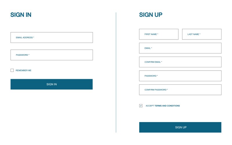 log in and registration form template for sign vector image