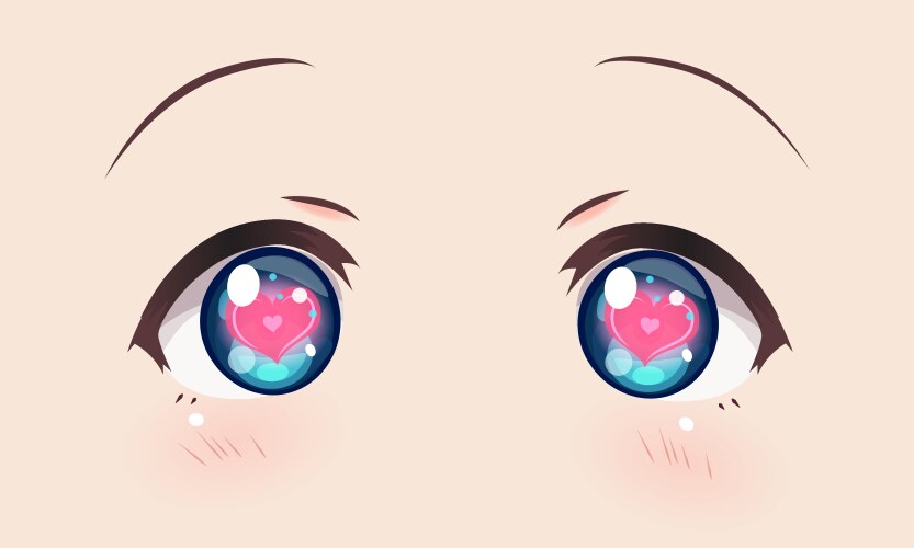 loving eyes anime manga girls vector image