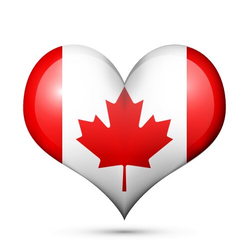 Canada heart flag icon vector image