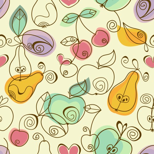 Fruits seamless pattern grey Royalty Free Vector Image