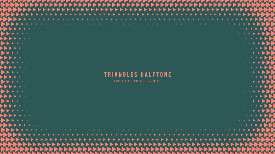 Triangle halftone pattern rounded vignette frame vector image
