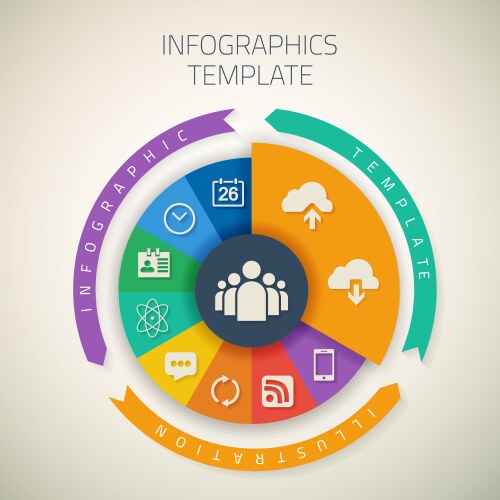 Semi circle donut infographic chart design Vector Image