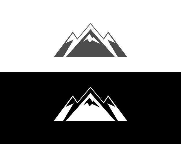 Mountain circle line outdoor symbol Royalty Free Vector