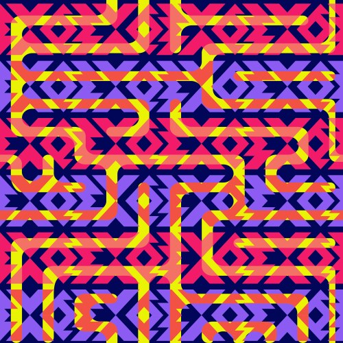 Neon star geometric seamless pattern Royalty Free Vector