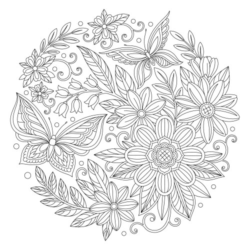 Coloring book line art vector image