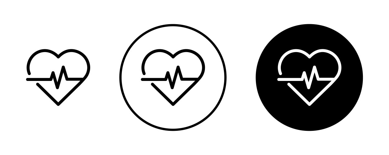 Heartbeat icon set heart health monitoring Vector Image