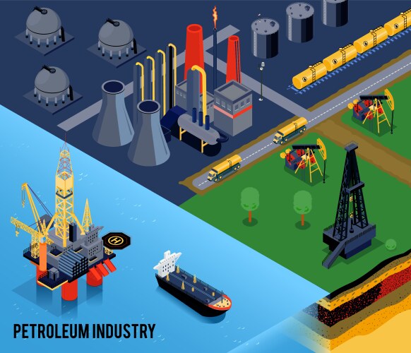 Petroleum industry infographics Royalty Free Vector Image