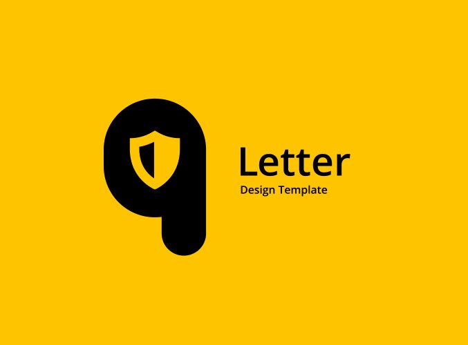 letter q shield logo icon design template elements vector image