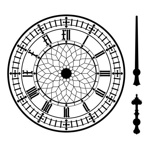 realistic antique big ben clock - moveable vector