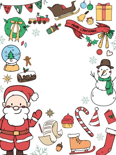 Round Christmas Decoration Frame Vector Image