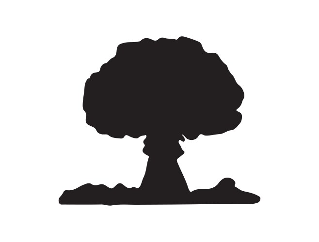 Bomb explosion silhouette art Royalty Free Vector Image