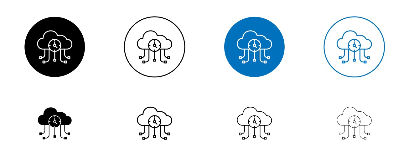 High server uptime icon set network reliability vector image