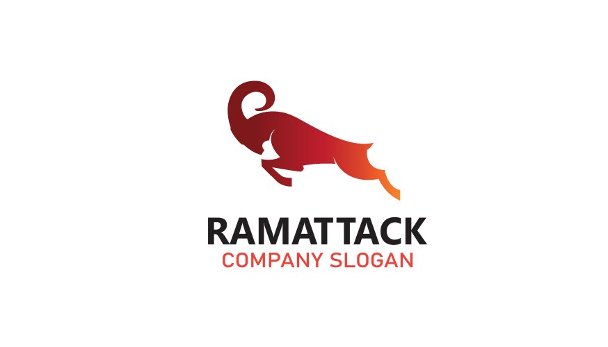 Abstract Ram Horn Attack Logo Vector Image