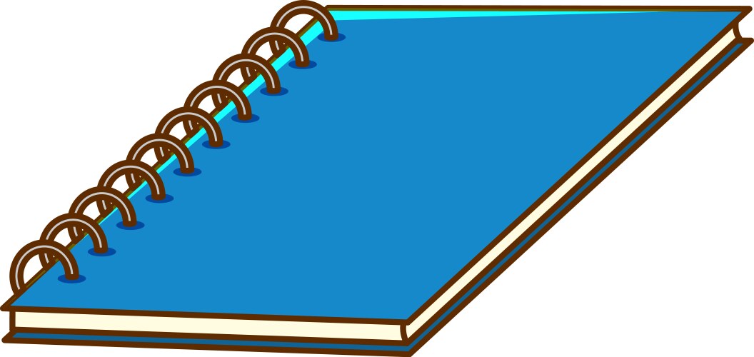 Blue notebook on white background Royalty Free Vector Image