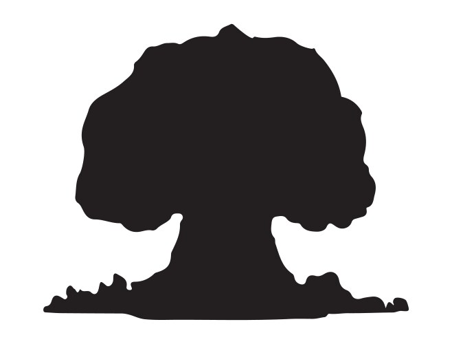 Bomb explosion silhouette art Royalty Free Vector Image