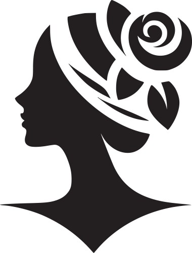 Floral Profile Silhouette Vector Image