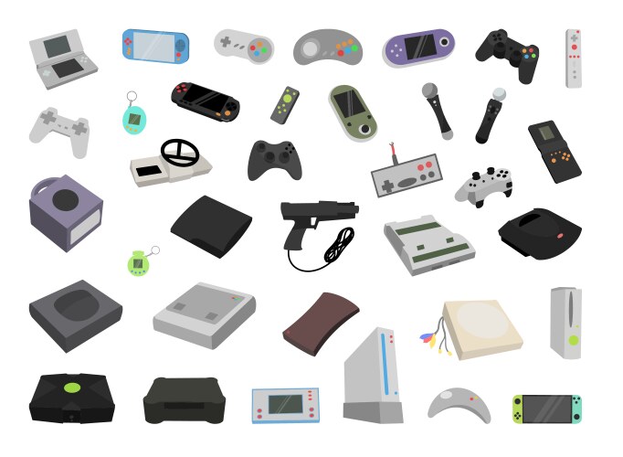 set of game consoles vector image