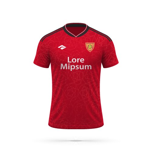 3d realistic soccer jersey in manchester united vector