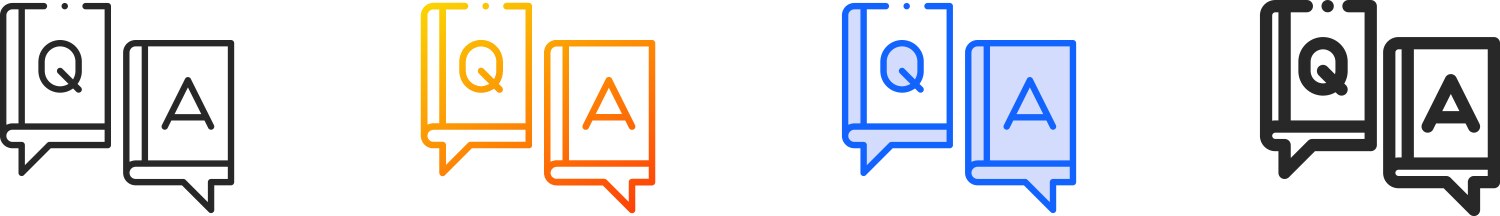 Faq iconthin linear gradient blue stroke and bold Vector Image