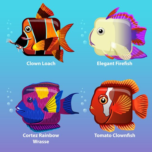 Stylized fish are square Vector Image