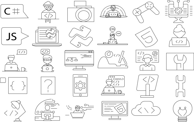 Programming coding icon vector image