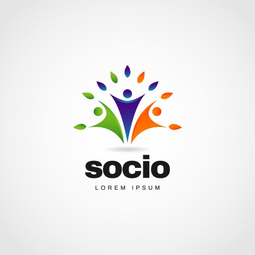 Vibrant Social Connection Logo Vector Image