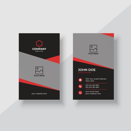 Corporate creative vertical business card template Vector Image