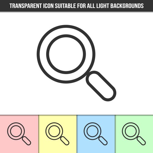 simple outline transparent magnifying glass icon vector image