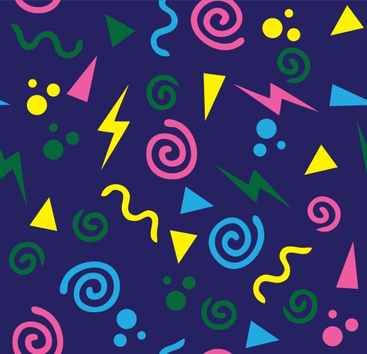 Retro 80s seamless pattern background set Vector Image
