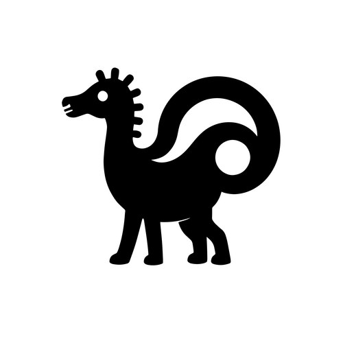 Dragon Silhouette Icon Vector Image