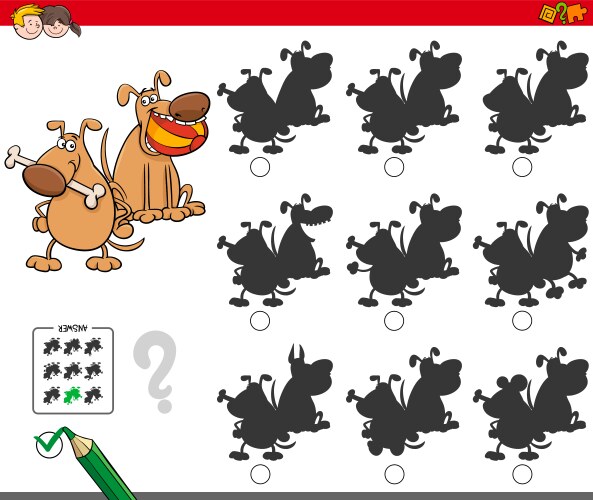 Insect shadow matching game template Royalty Free Vector