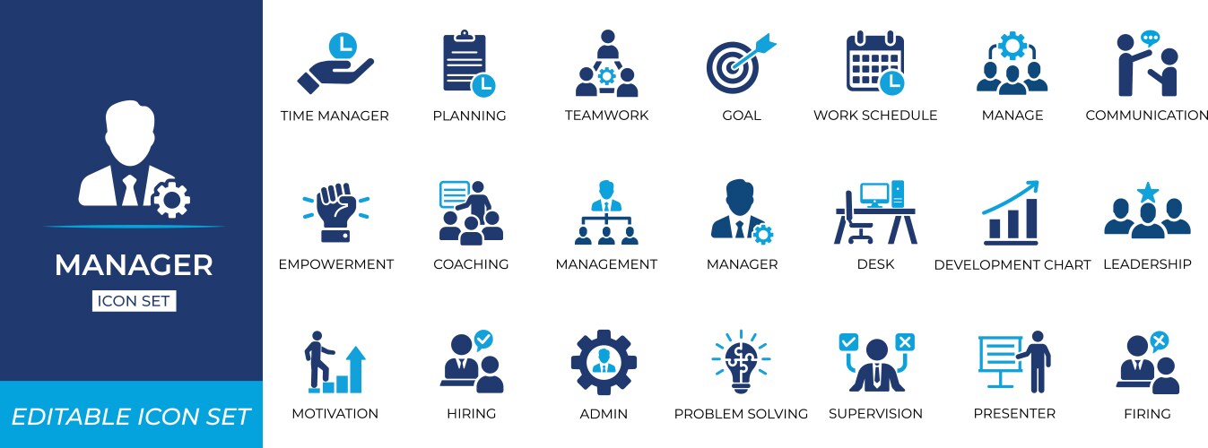 Leadership icon set Royalty Free Vector Image - VectorStock